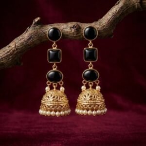 Gemstone Jhumka Earrings